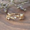 Female Flower And Branch Winding Pastoral Style Simple Ring