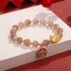 Chinese Style Beads String Bracelet Lucky Dragon Year Lucky Coin Agate Bracelet