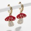 Mushroom oil drop diamond earrings