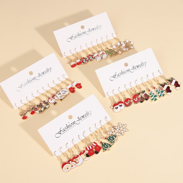 Christmas Earrings 5 Pair Set Holiday