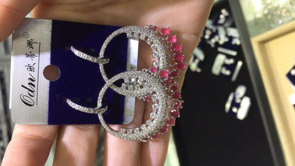 Luxury Diamond Earrings Micro-inlaid Zircon Large Circle Tassel Earrings