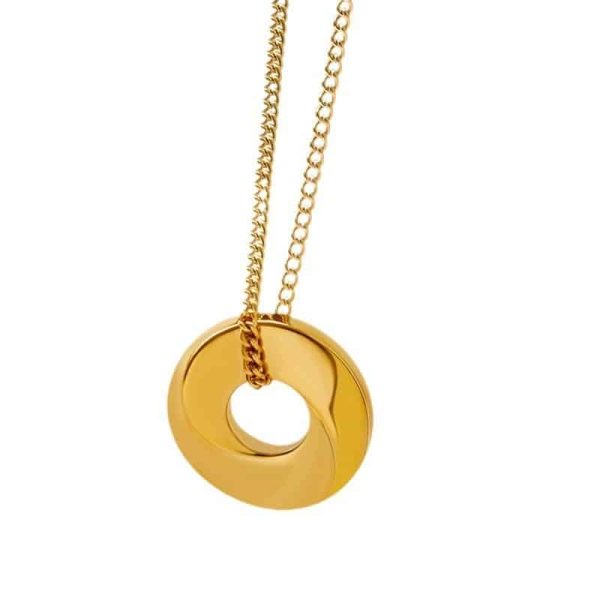 Titanium Steel 18K Gold Plating Geometric Ring Necklace
