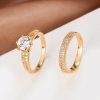 Affordable Luxury Copper Zircon Hollow Ring