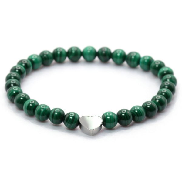 Natural Stone Healing Stone Beaded Bracelet Stainless Steel