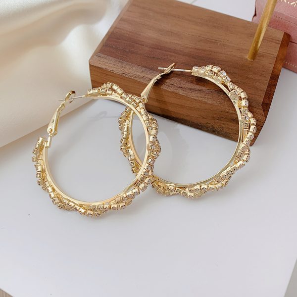 S925 Silver Needle European And American Micro-inlaid Zircon Circle Earrings