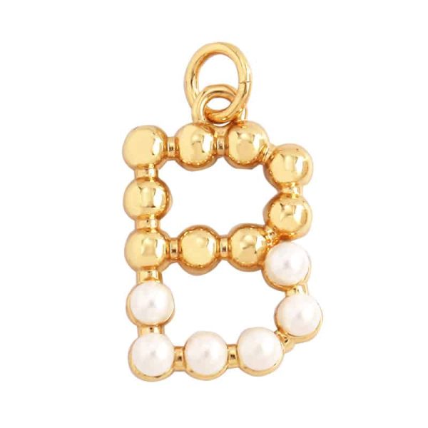 Popular Accessories Pearl Zircon Letter Pendant