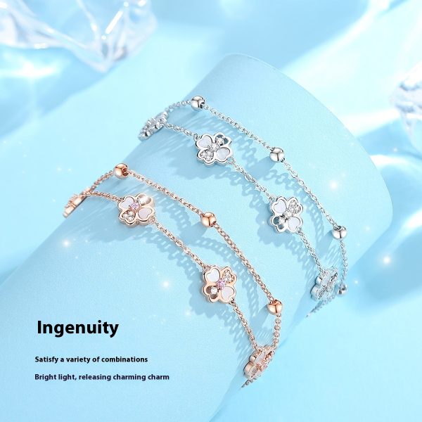 S925 Silver Double-layer Clover Bracelet