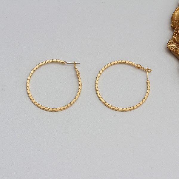 Women's Fashion Circle Alloy Matte Gold Earrings