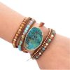 Natural Ocean Stone Leather Multi-layer Bracelet Simple