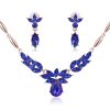 Fashion Necklace And Earrings Two-Piece Set With Diamond 3 Color Jewelry Set