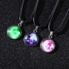 Time Stone Christmas Moon Night Sky Luminous Alloy Pendant Necklace
