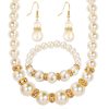 Pearl Set, Necklace, Earrings And Bracelet Three-Piece Set