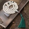 White Jade Bodhi Beads Long Bracelet
