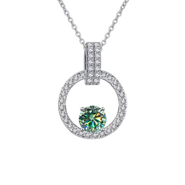 Pink Diamond Necklace Women's V-shaped Round Bag New