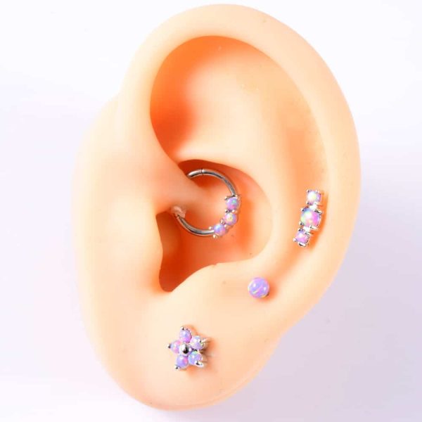 Opal Stud Set Of 4 Purple O Bao Nose Ring Ear Bone Stud