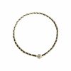 Retro Elegant Leather Winding Chain Diamond Magnetic Necklace