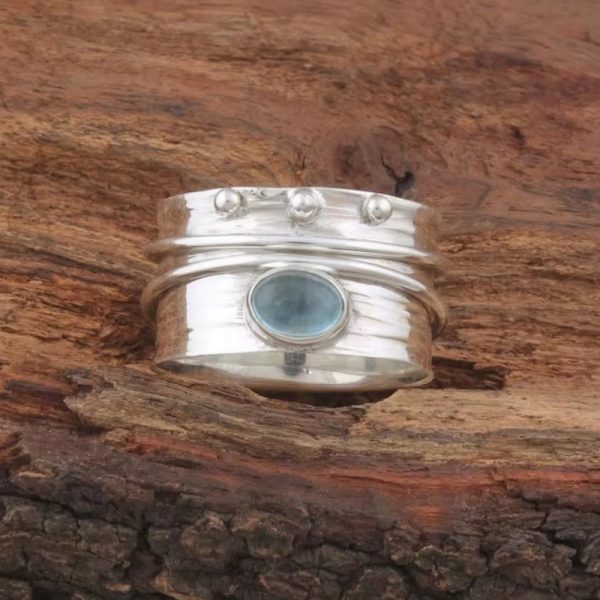 Fashion Natural Gemstone Women's Handmade Ring