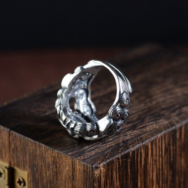Domineering Personalized Diamond Ring Jibeast Pattern Open Ring