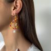Temperament Stitching Rice Beads Butterfly Earrings Set