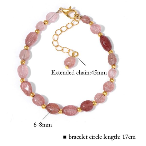 Accompanying Stone Beads Bracelet Women's Irregular Stone Lobster Buckle