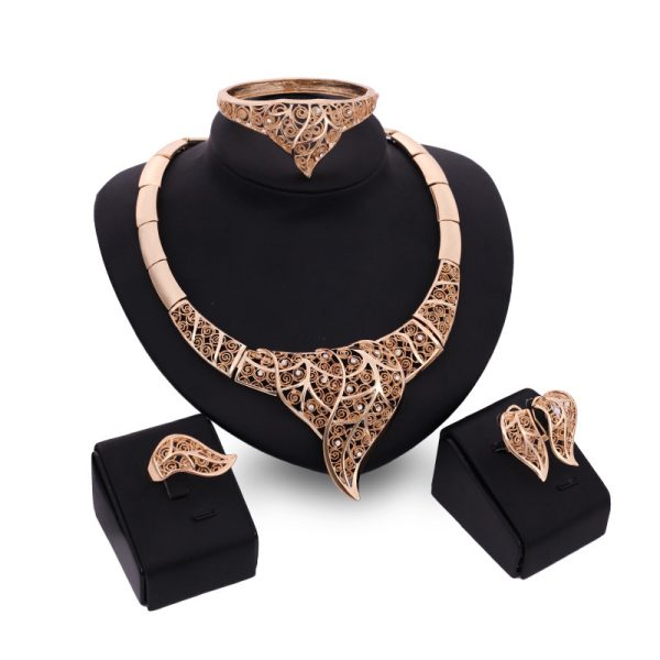 Ethnic Style Alloy Necklace And Earrings Four-piece Jewelry Set