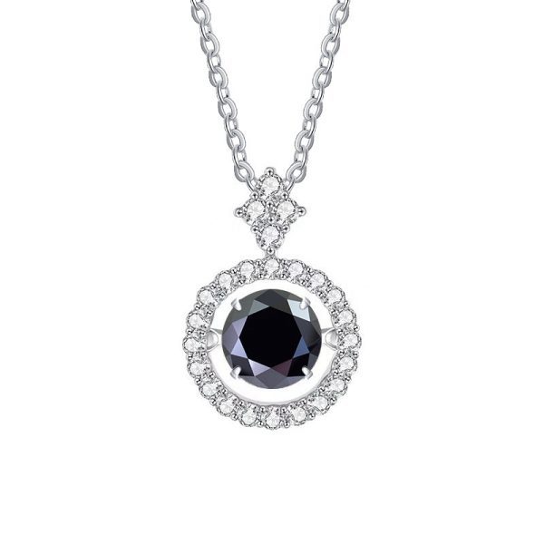 Live Hot S925 Sterling Silver Pulsatile Heart Moissanite Pendant Female Light-chasing Smart Clavicle Chain Moissanite Necklace
