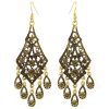 Hollow Flower Drop Tassel Earrings