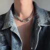 Shenlin Spirit Snake Stitching Lvzhu Men's Necklace Niche Design Advanced Light Luxury