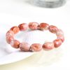Natural Cherry Agate Barrel Shaped Bead Bracelet