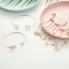 Broken Turquoise V-shaped Bracelet Six-piece Set