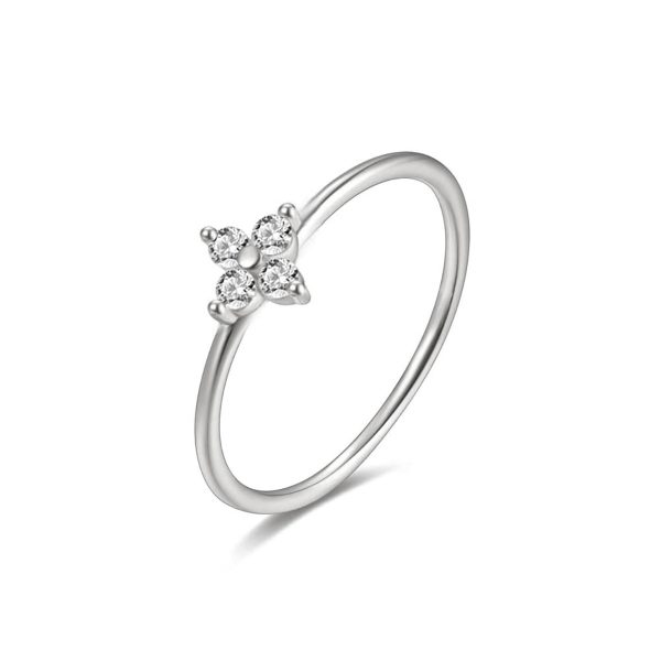 Entry Lux Style Four-leaf Clover Micro-inlaid Zircon Ring