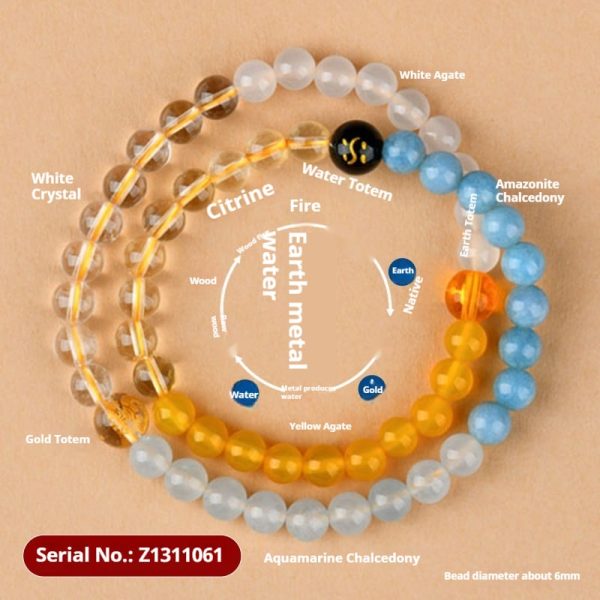 Three-attribute Gold Water Soil Bracelet For Men And Women