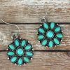 Vintage Inlaid Turquoise Drop Earringsalloy