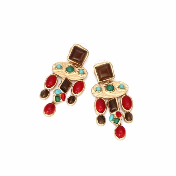 Retro drop-shaped alloy earrings