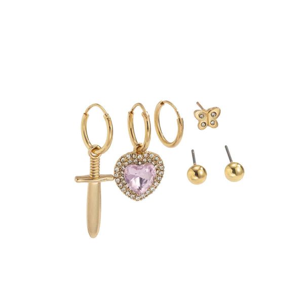 Retro Temperament Micro-set Rhinestone Love Cross Earrings
