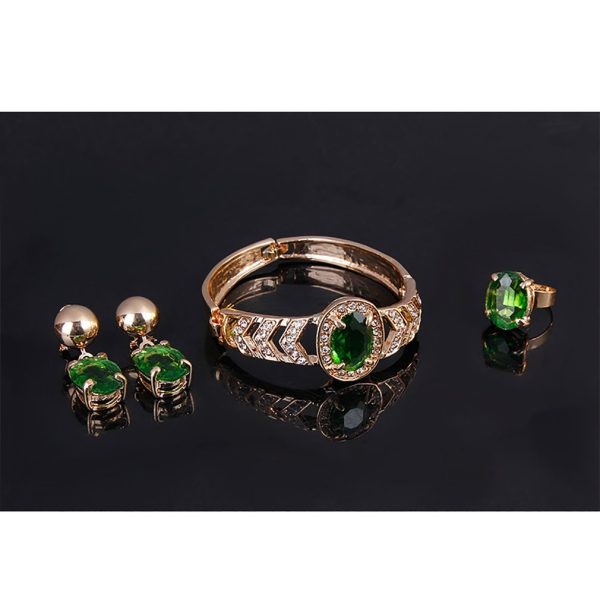 Wedding Accessories Four-piece Set, Necklace, Earrings, Bracelet, Ring Set