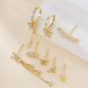 Elegant Butterfly Chain Tassel Zircon Ear Bone Stud Eight-piece Set