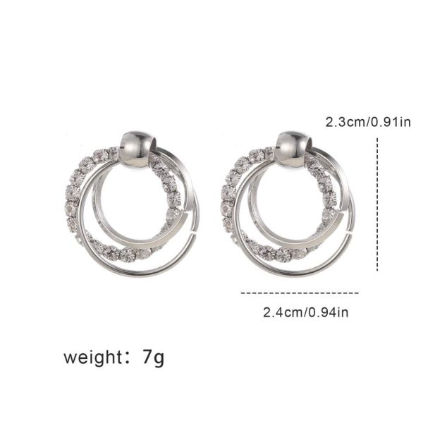 Fashion All-match Diamond Circle Ear Studs