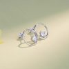 S925 Sterling Silver Circle Hollow Diamond Stud Earrings