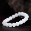 White Jade Barrel Beads Men's And Women's Bracelet