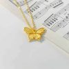 New Chinese Style Palace Style Filigree Butterfly Women's Necklace Ancient Style Alluvial Gold