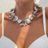 Fashion Pleated Texture Flower Necklace Unique Design