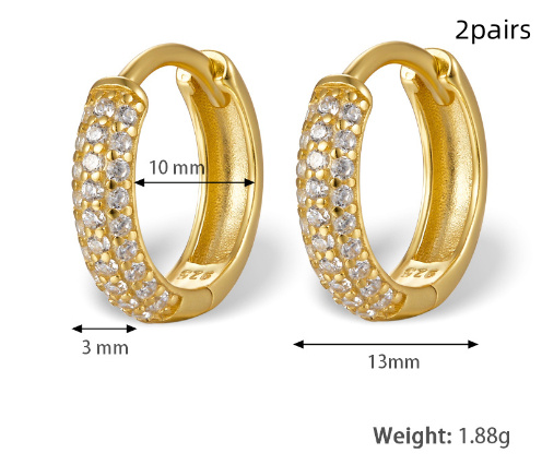 Amy Chunky Paved Hoops Earrings