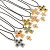 Stainless Steel Cross Shelf Necklace Natural Stone Clavicle Chain