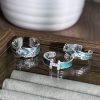 Simple Personality Mint Green Enamel Asterism Ring