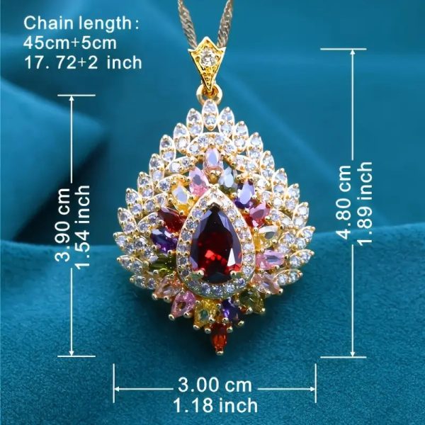 Creative Design Color Zircon Pendant Necklace