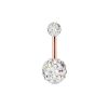 5-piece Set Of Stainless Steel Zircon Diamond-studded Belly Button Ring