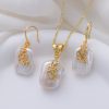 Copper Plated Real Gold Design Versatile Baroque Shaped Pearl Earrings