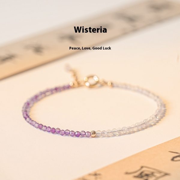 2mm Women's Purple Rattan Beautiful Purple Crystal Bracelet