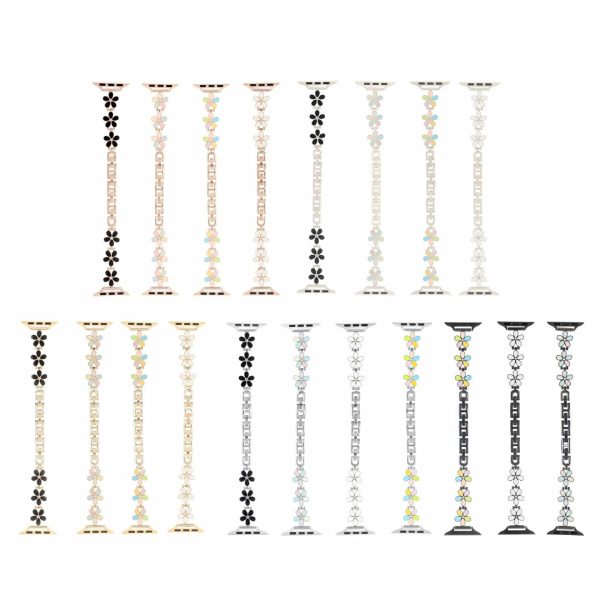 Five Petal Flower Shadow Metal Chain Watch Band